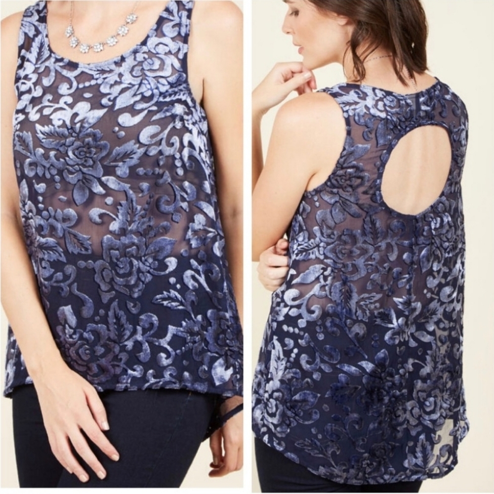 Modcloth Velvet Burnout Top